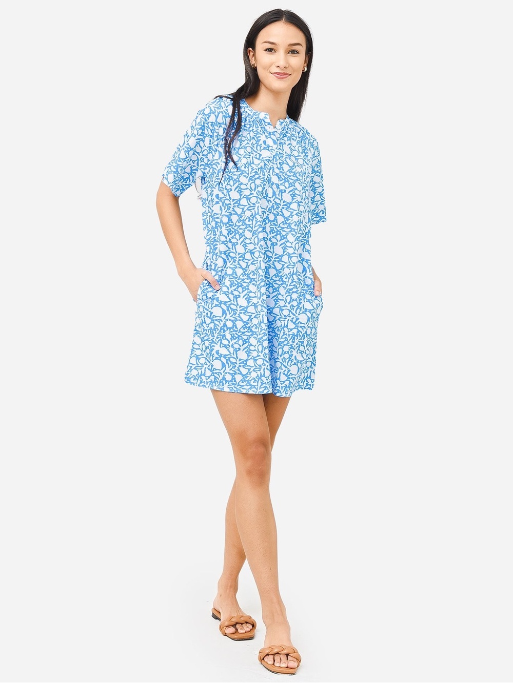 Oliphant botanical print pocket mini dress